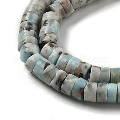 天然石ラリマービーズ連売り  ディスク  ヒシビーズ  5~5.5x2.5~3mm  穴：0.9mm  約144個/連  15.59''（39.6センチメートル）&nbsp;G-Q024-B03-02