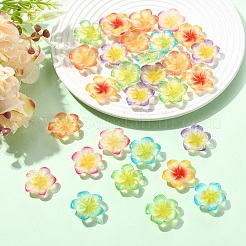 30本6色樹脂カボション  花  ミックスカラー  25x25x6.5mm  5個/カラー&nbsp;RESI-YW0005-98