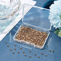 304ステンレススチールスペーサービーズ500個  ロンデル  ゴールドカラー  3x2mm  穴：1.8mm&nbsp;STAS-BBC0001-38