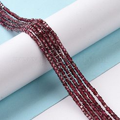 天然石ガーネットビーズ連売り  多面カット  キューブ  2x2x2mm  穴：0.6mm  約182個/連  15.16''~15.55''（38.5~39.5cm）。&nbsp;G-P457-B01-22-A