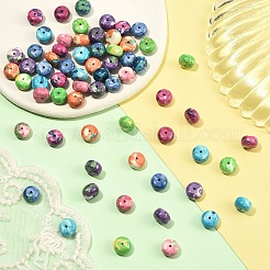 70Pcs 7 Colors Dyed Synthetic Riverstone Beads&nbsp;G-YW0002-99