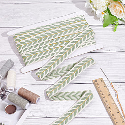 10.5~11 Yards Polyester Embroidery Leaf Ribbons&nbsp;OCOR-GO0001-10