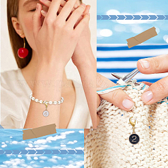 20Pcs 2 Colors Flat Round with Number Alloy Enamel Locking Pendant Stitch Markers&nbsp;HJEW-SC00044