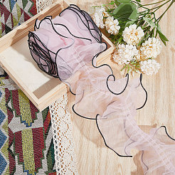 3 Bags 1M Polyester Pleated Lace Ribbon&nbsp;OCOR-BC0006-58A