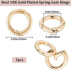 5Pcs Brass Spring Gate Rings&nbsp;KK-BBC0012-51