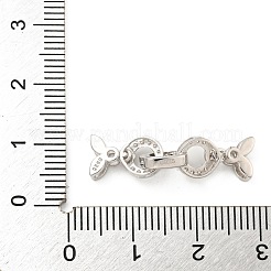 925 Sterling Silver Micro Pave Clear Cubic Zirconia Fold Over Clasps&nbsp;STER-U001-17P