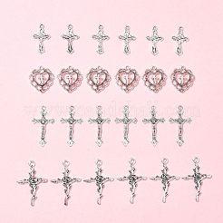 24Pcs 4 Styles Tibetan Style Alloy Pendants&nbsp;TIBE-FS0001-18