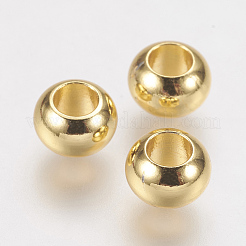 真鍮製スペーサービーズ  ロンデル  ミックスカラー  6x4mm  穴：3mm&nbsp;KK-F730-04