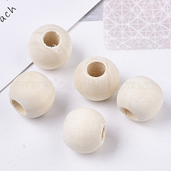 Unfinished Natural Wood European Beads&nbsp;WOOD-Q041-04D