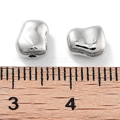 ラックメッキ楕円真鍮ビーズ  カドミウムフリー＆鉛フリー  長持ちメッキ  プラチナ  7x6x3.5mm  穴：1.1mm&nbsp;KK-Z071-37P