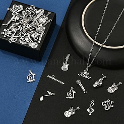 50Pcs 10 Styles Tibetan Style Alloy Pendants&nbsp;FIND-YW0007-17