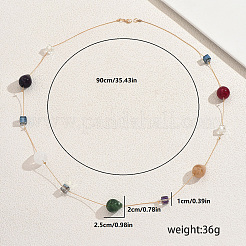 Geometric Acrylic Teardrop Cube & Iron Link Chain Long Necklaces for Women&nbsp;GF3300-1