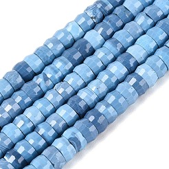 合成ターコイズビーズ連売り  ロンデル  多面カット  4x2~2.5mm  穴：0.7~1mm  約156~162個/連  14.76~15.16インチ（37.5~38.5cm）&nbsp;LS-G-Q606-46A-04