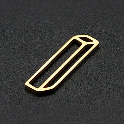 201 ステンレススチール製フィリグリージョイナーリンク  直方体の  レーザー切断  18KGP本金メッキ  18x5x1mm&nbsp;LS-STAS-N090-LA047-G