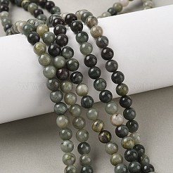 天然石グリーンルチルクォーツビーズ連売り  ラウンド  6mm  穴：1mm  約59~61個/連  15インチ（38cm）&nbsp;G-P325-03-6mm