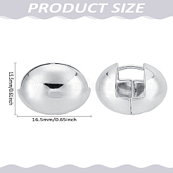 真鍮フープピアス1組  ラウンド  プラチナ  15.5x16.5mm  1ペア/セット&nbsp;EJEW-LP0008-039P