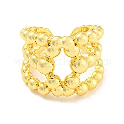 Rack Plating Brass Hollow Oval Open Cuff Rings&nbsp;RJEW-Q784-12G