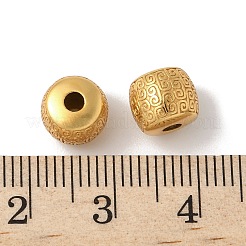 マットゴールドカラー 925 スターリングシルバービーズ  バレル  8x7mm  穴：2.2mm&nbsp;STER-R014-06G