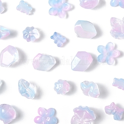 120Pcs 8 Styles Transparent Spray Paint Glass Beads&nbsp;GLAA-FS0002-26