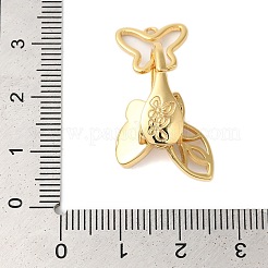 Brass Micro Pave Clear Cubic Zirconia Fold Over Clasps&nbsp;KK-S382-08G