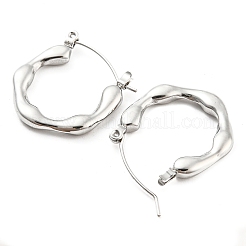 Non-Tarnish Wave Ring 304 Stainless Steel Hoop Earrings for Women&nbsp;EJEW-C067-11P