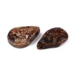 天然樹皮瑪瑙ペンダント  ティアドロップチャーム  28~32x19~21x4~9mm  穴：1.6~2mm&nbsp;G-Q606-20
