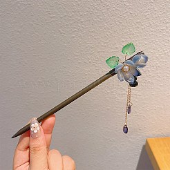 3個 3スタイルガラスヘアスティック  女性の女の子のためのヘアアクセサリー  花  ミックスカラー  180mm  1個/スタイル&nbsp;MRMJ-DJ0001-13B