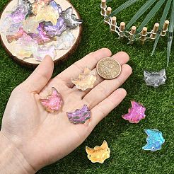 30Pcs 6 Colors Electroplate Transparent Glass Connector Charms&nbsp;EGLA-YW0005-74