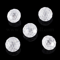 キュービックジルコニアカボション  多面カット  ダイヤモンド  透明  6x4.5mm&nbsp;ZIRC-TA0001-31