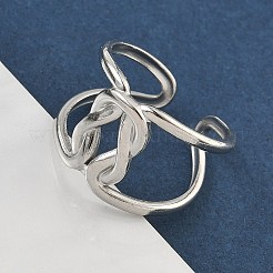 304 Stainless Steel Open Cuff Rings for Women&nbsp;RJEW-A079-04C-P