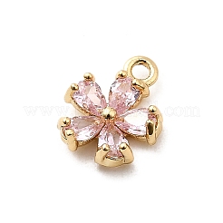 Brass Micro Pave Cubic Zirconia Charms&nbsp;KK-H089-34G-01