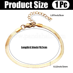 1Pc 304 Stainless Steel Herringbone Chains Bracelet for Men Women&nbsp;BJEW-DJ0001-68