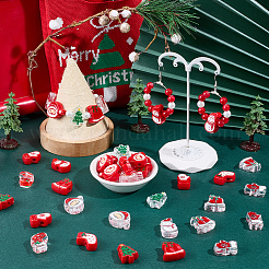 48Pcs 12 Styles Christmas Decorations Theme Opaque Acrylic Bead with Enamel&nbsp;OACR-PA0001-29