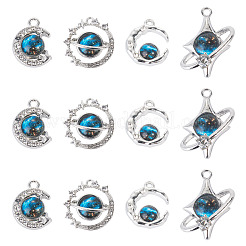 16Pcs 4 Styles Alloy Rhinestone Pendants&nbsp;FIND-TA0011-19