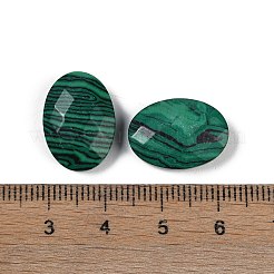 合成マラカイトカボション  オーバル  多面カット  18x13x5.5~6.5mm&nbsp;G-O175-15L-01