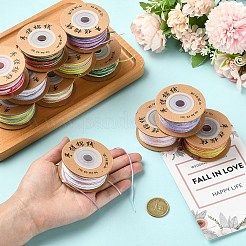 4ロール 4色セグメント染色マクラメコットンコード  丸編みロープ  壁掛け用  工芸  ギフト包装  ミックスカラー  1mm  約32.81ヤード（30m）/ロール  1ロール/色&nbsp;OCOR-YW0001-27C