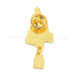 クリスマスツリーとギフトボックスのエナメルピン  バックパックの服のための金メッキ合金バッジ  緑黄  45x19x2mm&nbsp;JEWB-A014-05