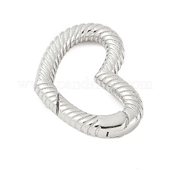 スターリングシルバースプリングゲートリング925個  ハート  プラチナ  12x16.5x2.5mm&nbsp;STER-S012-07B-P