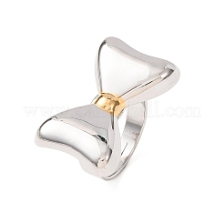 304ステンレススチール指輪  蝶結び  ゴールデン·ステンレス鋼色  usサイズ7 1/4(17.5mm)&nbsp;SA-CBA751F-01PG