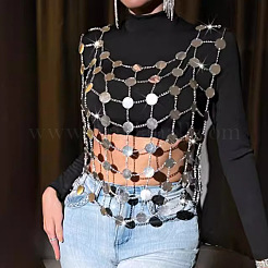 Sparkle Acrylic Disc Sequin Mesh Vest Body Chains&nbsp;FS-WG277F6-01