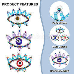 6Pcs 3 Colors Glass Seed Beaded Pendants&nbsp;PALLOY-GO00026
