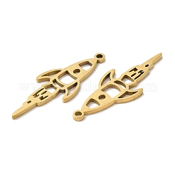 イオンプレーティング（IP）304ステンレスペンダント  ロケットチャーム  18KGP本金メッキ  35x12.5x1mm  穴：1.8mm&nbsp;STAS-L020-041G