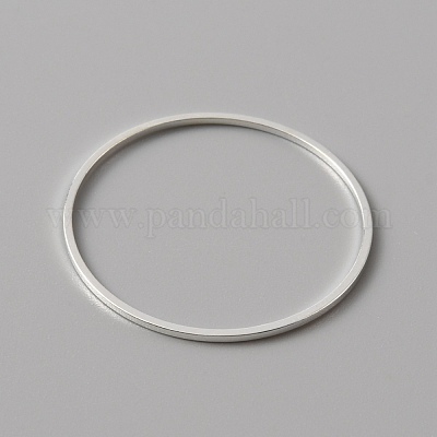 真鍮製フレームコネクター  丸いリング  銀  25x0.5mm  内径：23mm&nbsp;KK-WH0047-59E-S-1