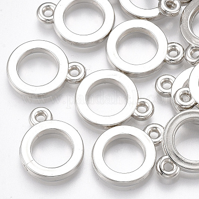 CCBプラスチックペンダント  リング  プラチナ  17x13.5x2.5mm  穴：1.5mm  約2050個/500g&nbsp;CCB-S160-92-1