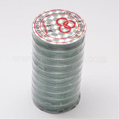 フラット弾性クリスタルストリング  弾性ビーズ糸  ストレッチブレスレット作り用  シーグリーン  0.8mm  約10.93ヤード（10m）/ロール&nbsp;EW-O001-02M-1