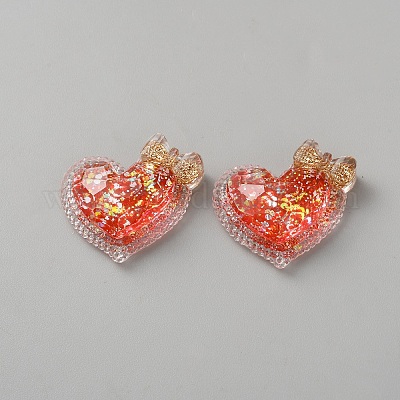 アクリルカボション  レッド  ハート  27x27.5x8.5mm&nbsp;OACR-SZC0004-03A-1