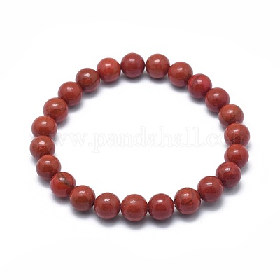Natural Red Jasper Bead Stretch Bracelets&nbsp;BJEW-K212-C-012-1