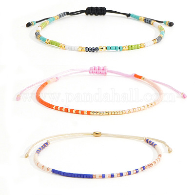 Bohemian Glass Seed Bead Rainbow Friendship Bracelets&nbsp;RZ3396-7-1