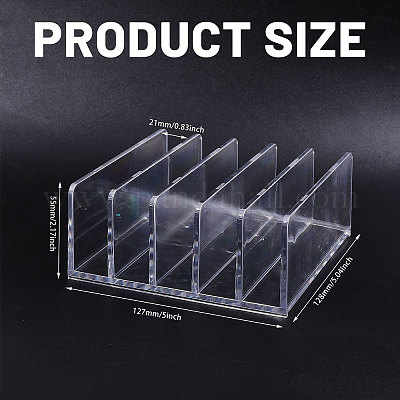 正方形のアクリル製ブックディスプレイスタンド  透明  127x128x55mm&nbsp;OFST-WH0004-037-1