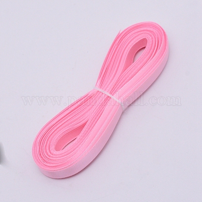 ポリエステルリボン  フラットリボン  ピンク  10mm&nbsp;OCOR-WH0033-21L-1